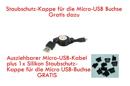 Micro USB Lade & Datenkabel - aufrollbar - automatisch einroll Funktion