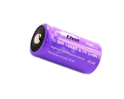Efest Purple Akku  IMR 18350 V2 - 700 mAh - Button Top - ungeschützt