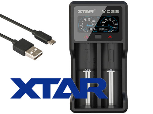 Xtar VC2S - Ladegerät für Li-Ion und NIMH Akkus inkl. USB-Kabel
