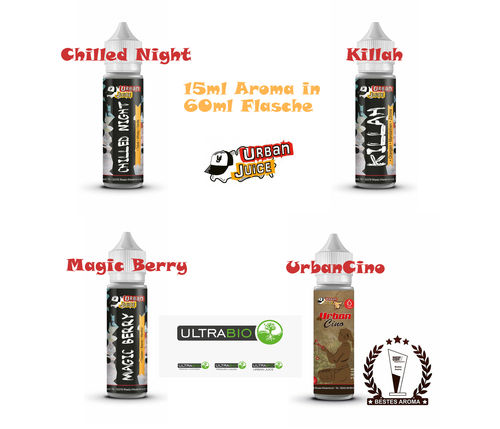 Urban Juice Longfill - 15ml Aroma - 60ml, Ch.Night, Killah, M.Berry, Urbanico